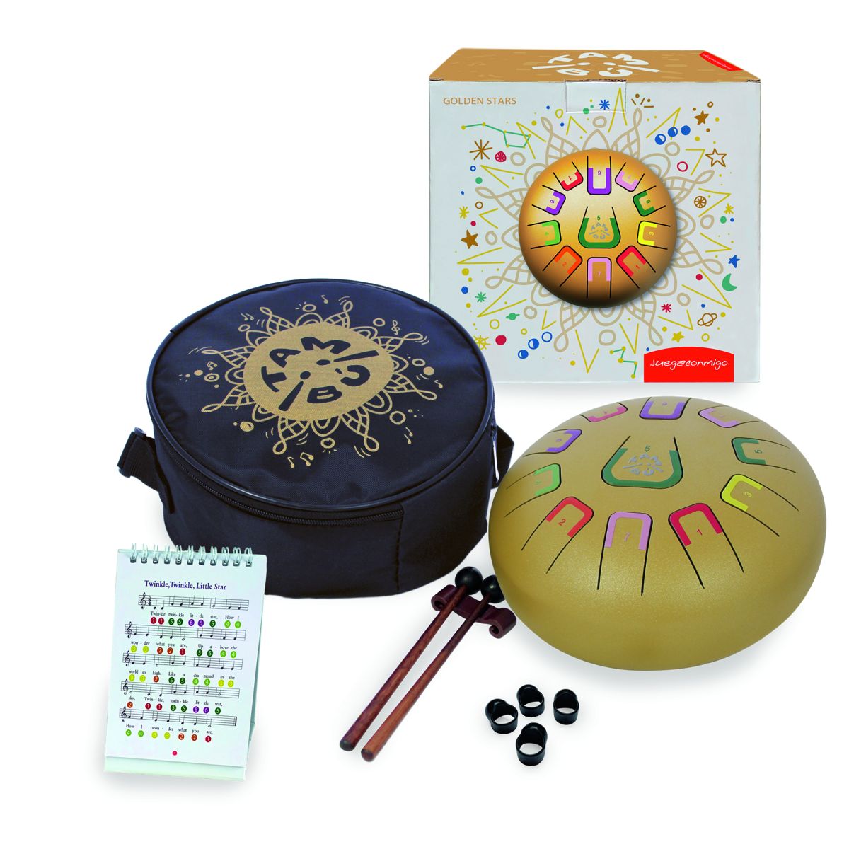 Tambu Zungentrommel 20cm - Golden Stars