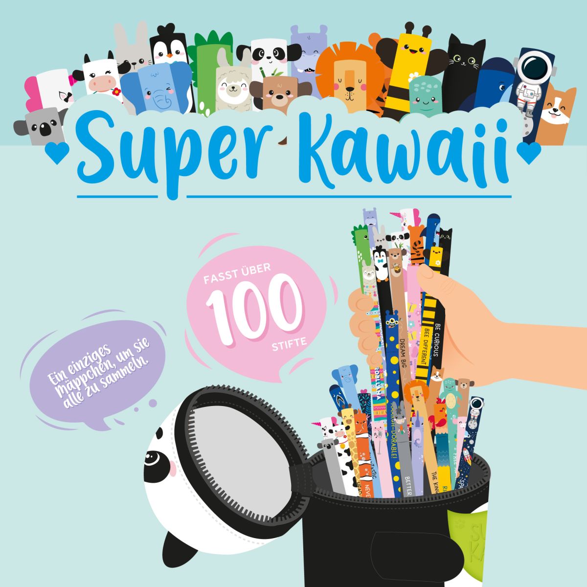 Super Kawaii Mäppchen und Stiftehalter aus Silikon Panda - Legami