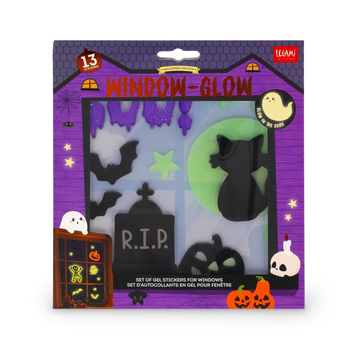 Set mit Gel-Fensteraufklebern Booh! Halloween - Windo-Glow - Legami