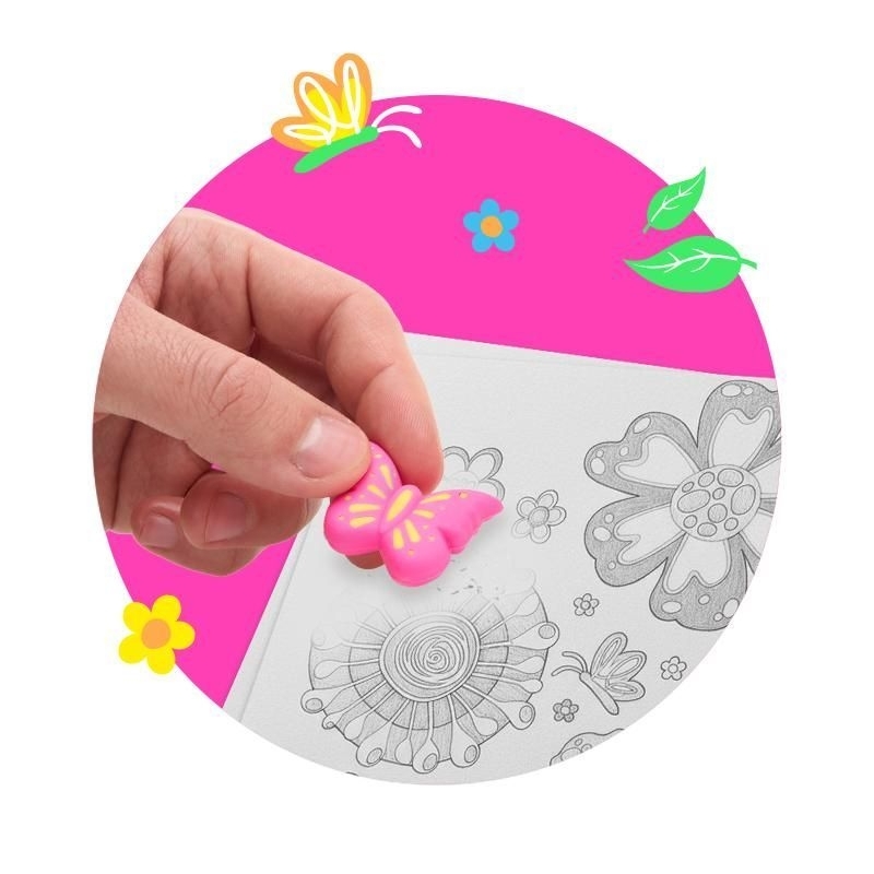 GF-6 Radierer-Set Blume & Schmetterling (unterschiedliche Designs, 1 Set)