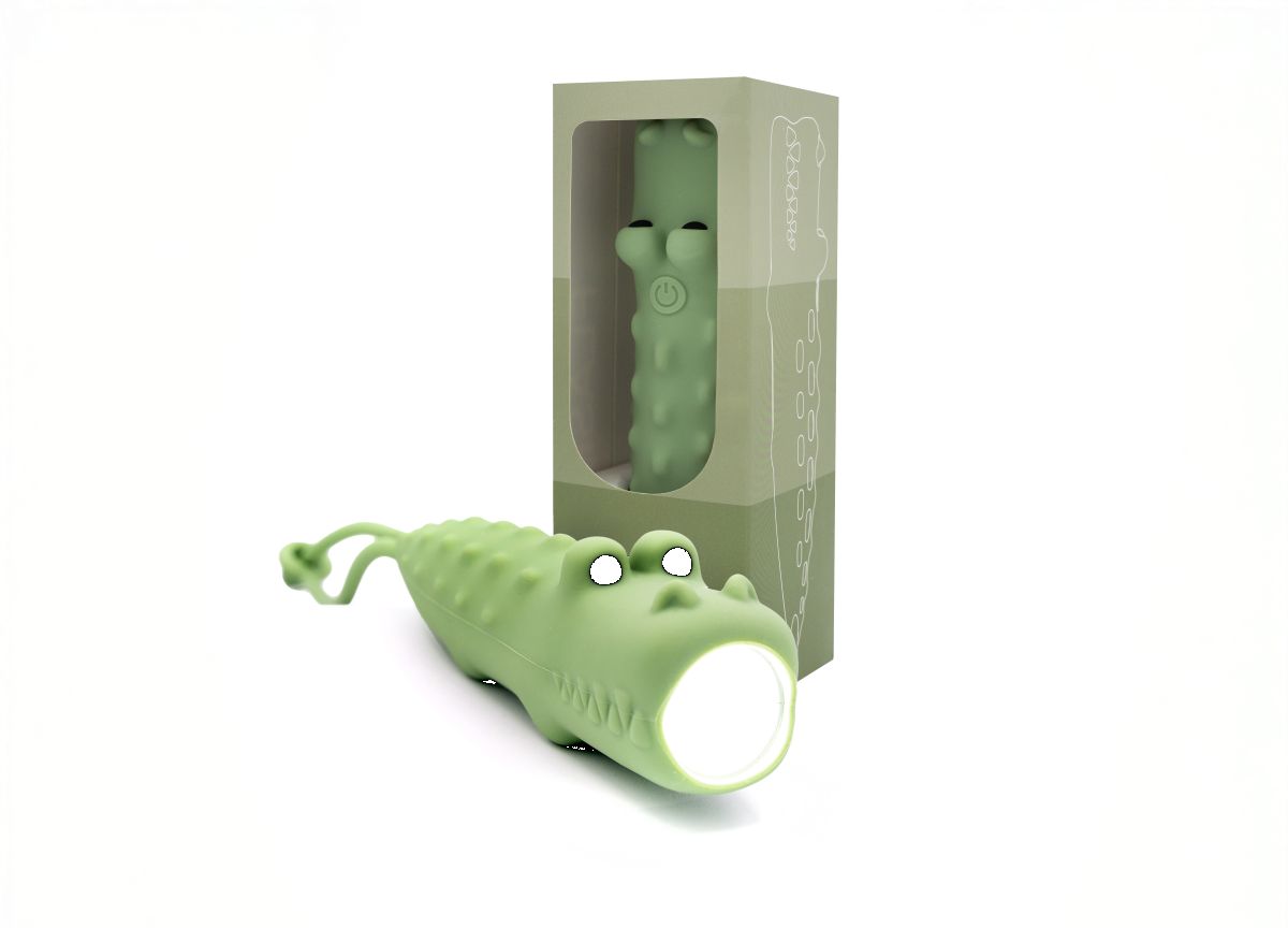 Silikon-Taschenlampe Krokodil grün -Little L