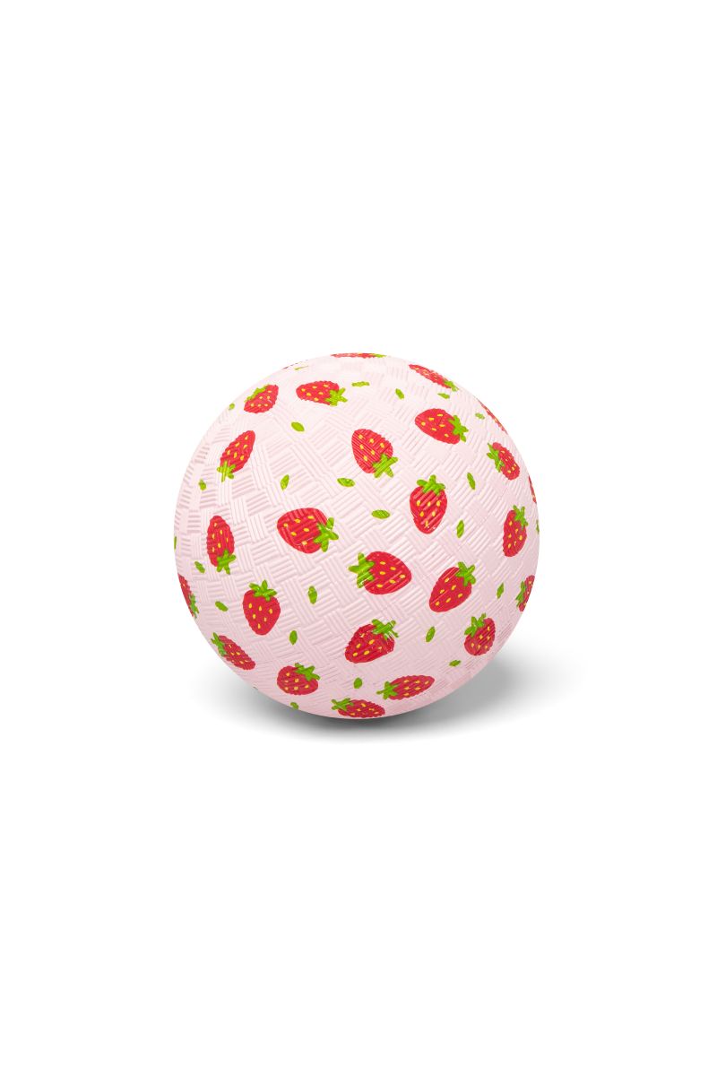 Kinder Spielball Naturkautschuk 13cm Erdbeere rosa -Little L