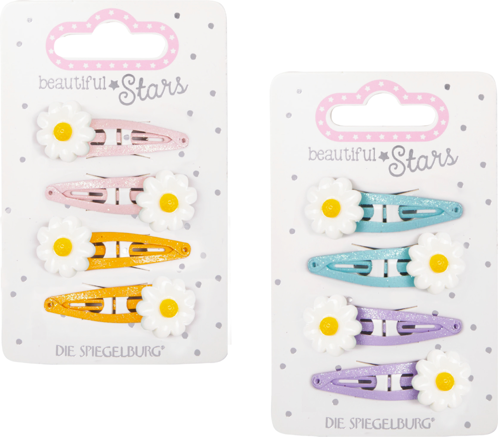 Haarclip Blümchen no.3 - beautiful Stars (verschiedene Designs, 1 Set)