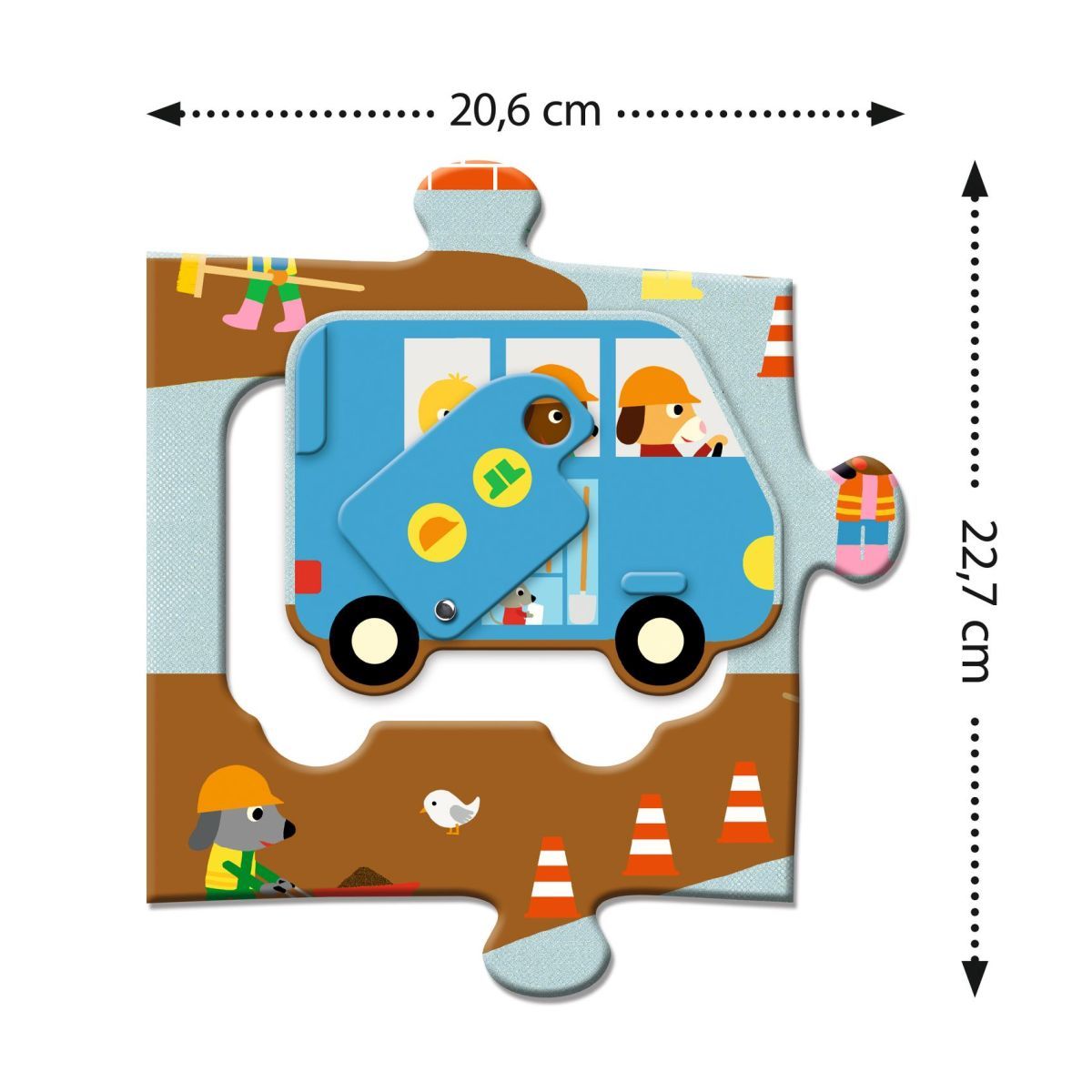 Bodenpuzzle: Baustelle (12 + 5 Teile) - Djeco