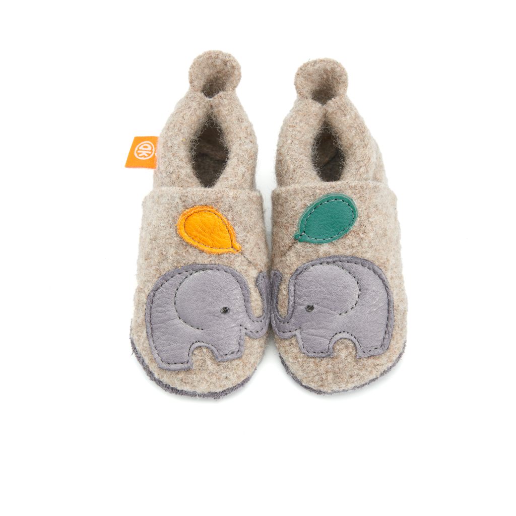 Wolli Hausschuhe Elefant beige Gr. 20-21