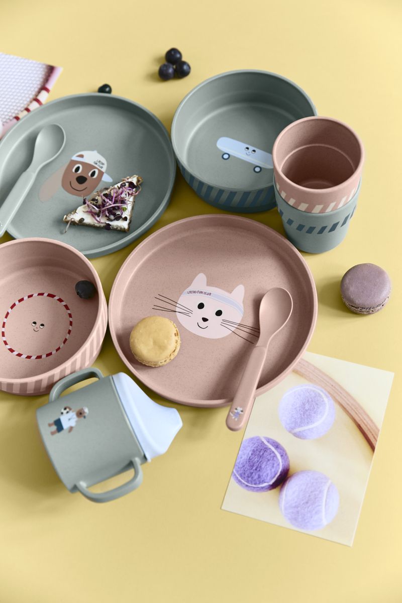 Kindergeschirr-Set Tiny Team Dog (4-teilig) - Lässig