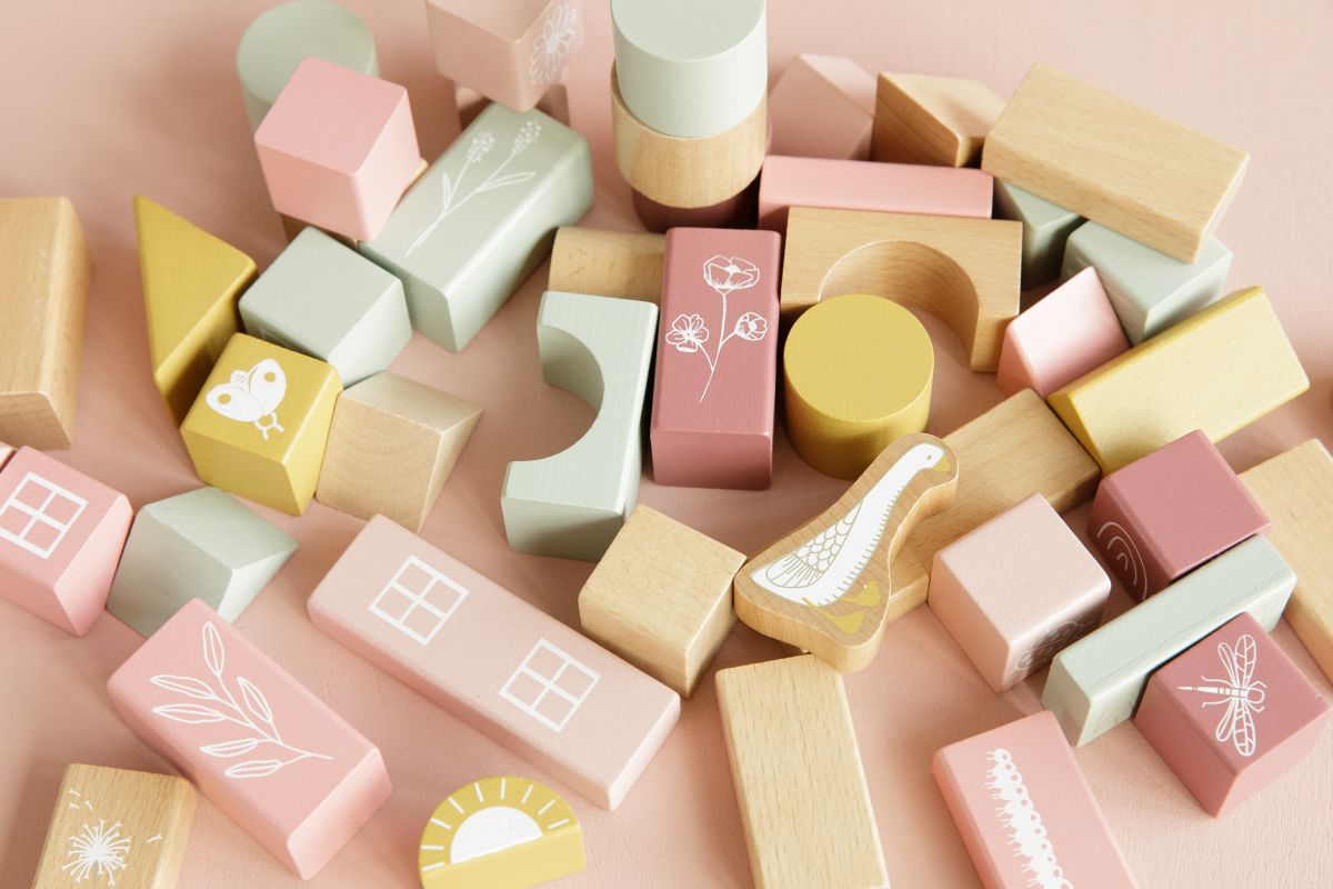 Holz-Bausteine pink - Little Dutch
