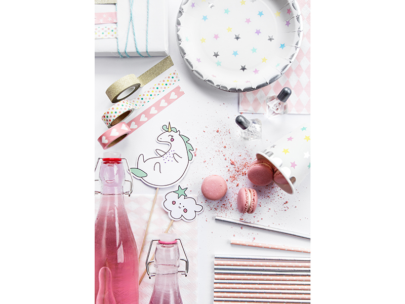 Pappteller Einhorn - Sterne (6 Stk.) - Party Deco