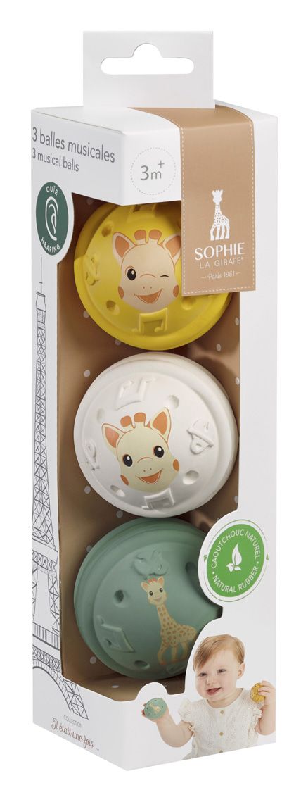 Sophie la girafe® 5 Sinne (Hören) - Musikalische Bälle - Naturkautschuk