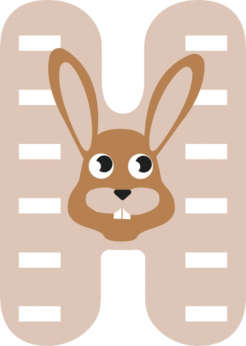 Holzbuchstabe H - beige