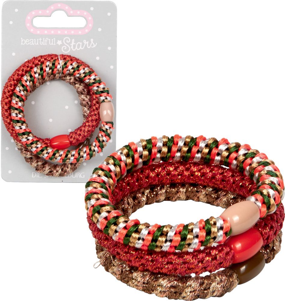 Haargummis Geflochten no.2 - beautiful Stars (verschiedene Designs, 1 Set)