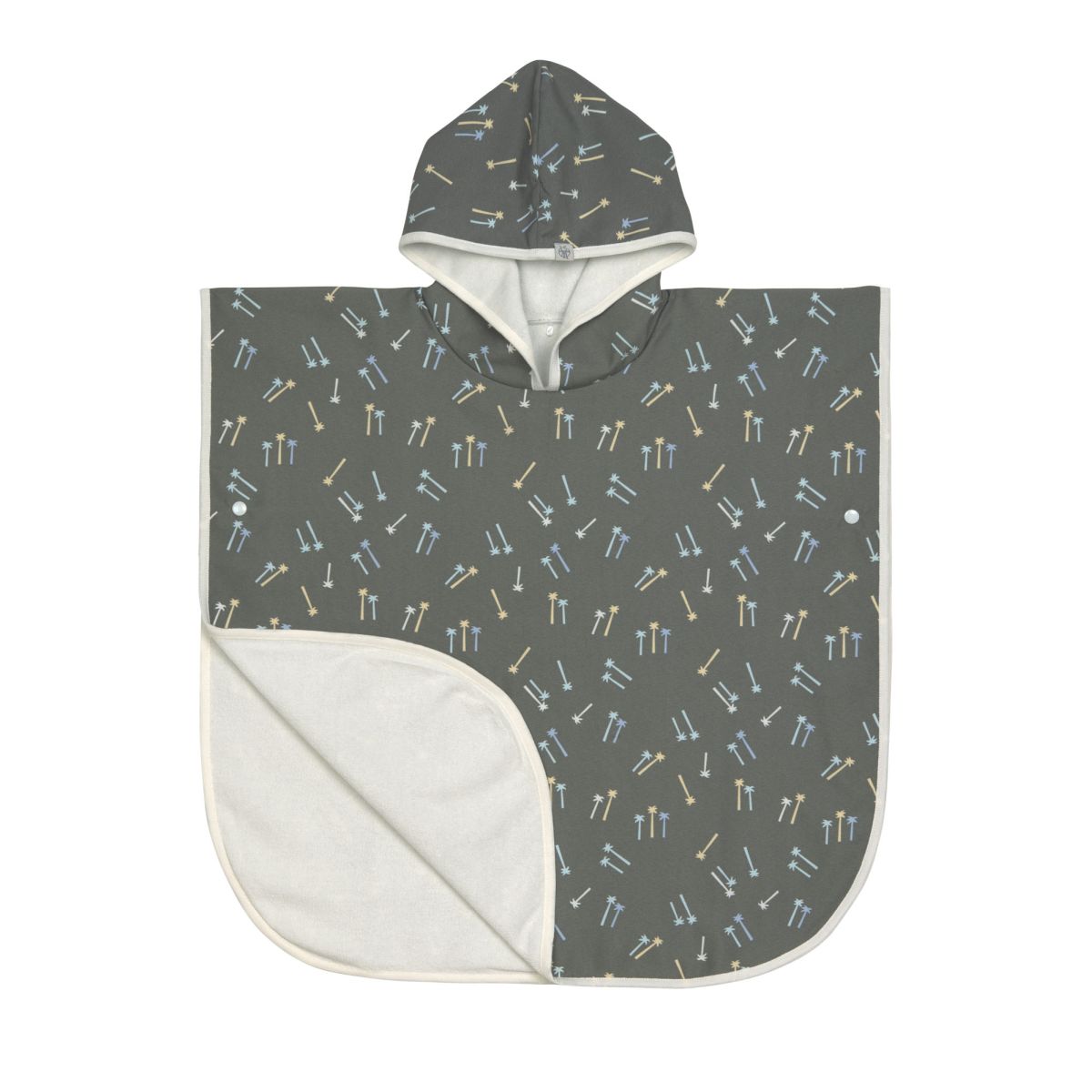 UV Badeponcho Kinder mit Palmen, olivegrün - Lässig