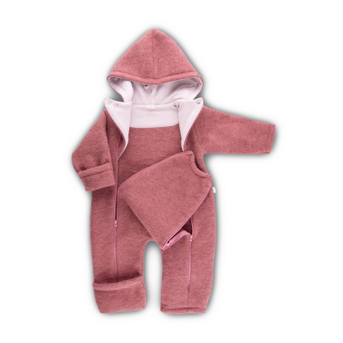 Baby Overall Wollfleece vin. rose Gr. 50-56
