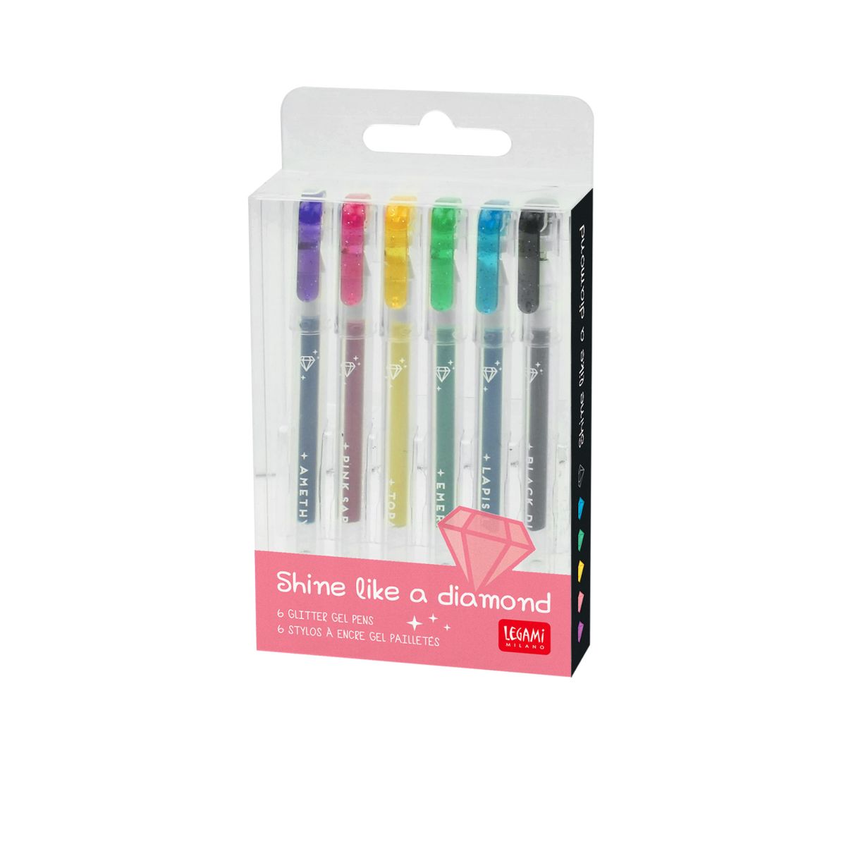 Glitzer-Mini-Gelstifte (6er Set) - Legami