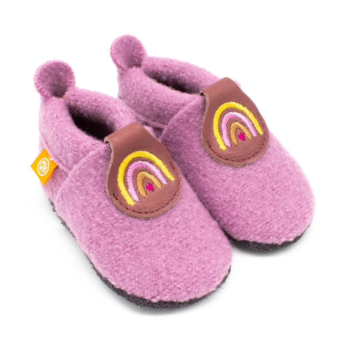 Wolli Krabbelpuschen rose Regenbogen Gr. 20-21