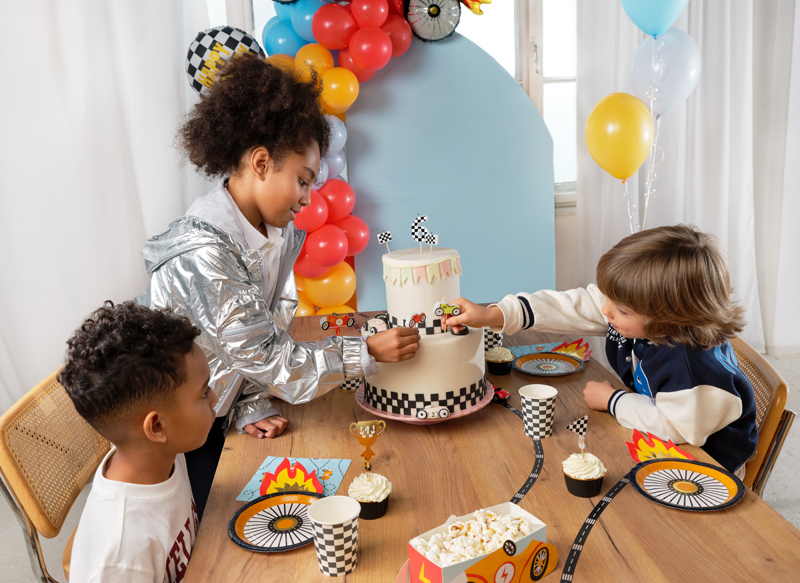 Caketopper Rennautos (4-teilig) - Party Deco