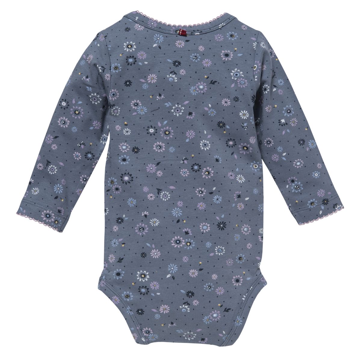 Body blau Frühlingsblumen GOTS - 74/80