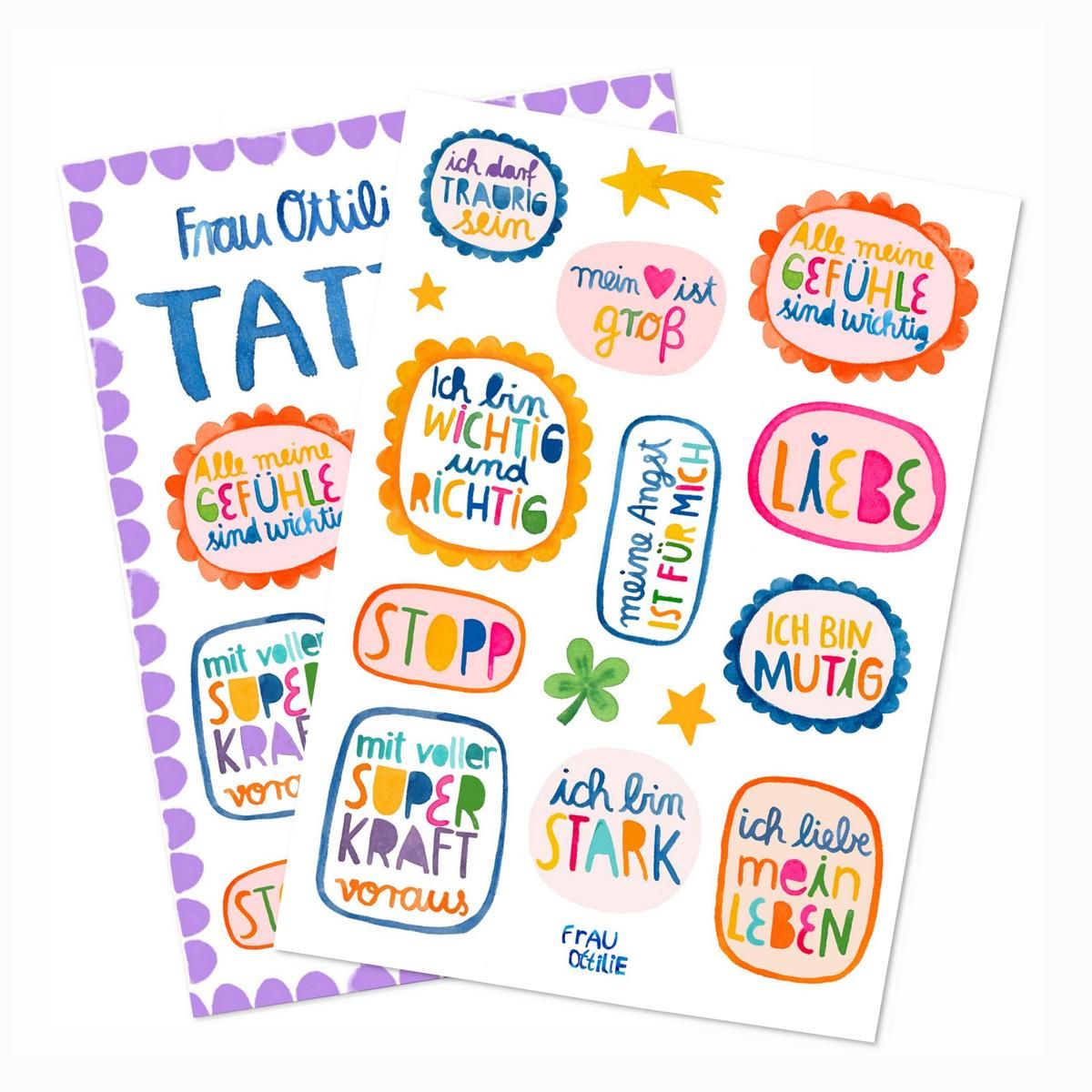 Kinder Tattoos "Affirmationen" - Frau Ottilie