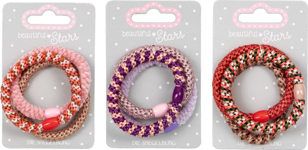 Haargummis Geflochten no.2 - beautiful Stars (verschiedene Designs, 1 Set)