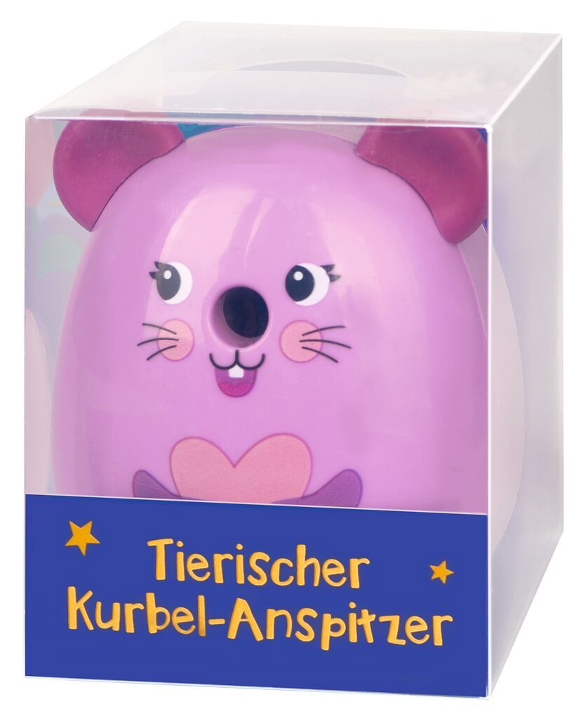 Tierischer Kurbelanspitzer (verschiedene Farben, 1 Stück)
