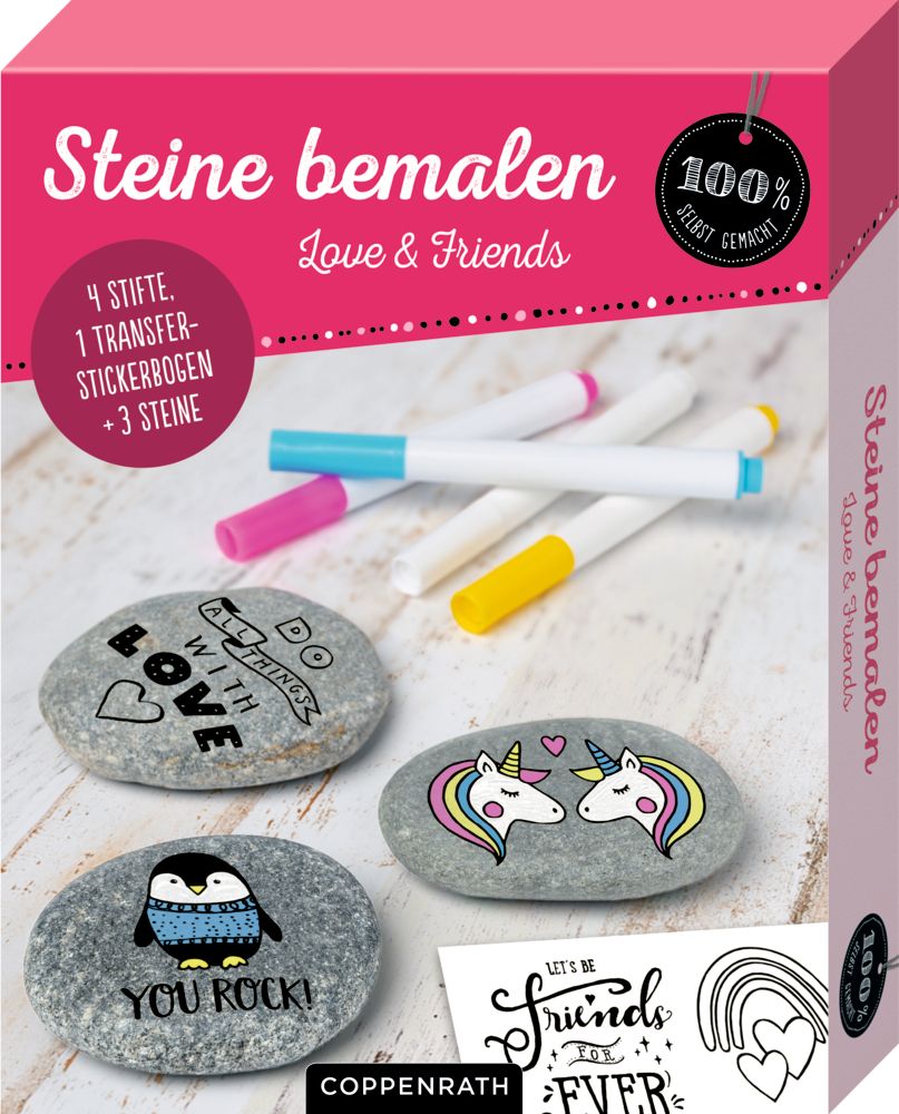 Steine bemalen - Set Love & Friends (100% selbst gemacht)