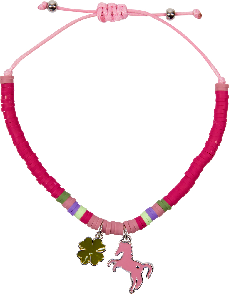 Armband Pferdefreunde mit bunten Disc-Perlen (1 Stück, verschiedene Designs)