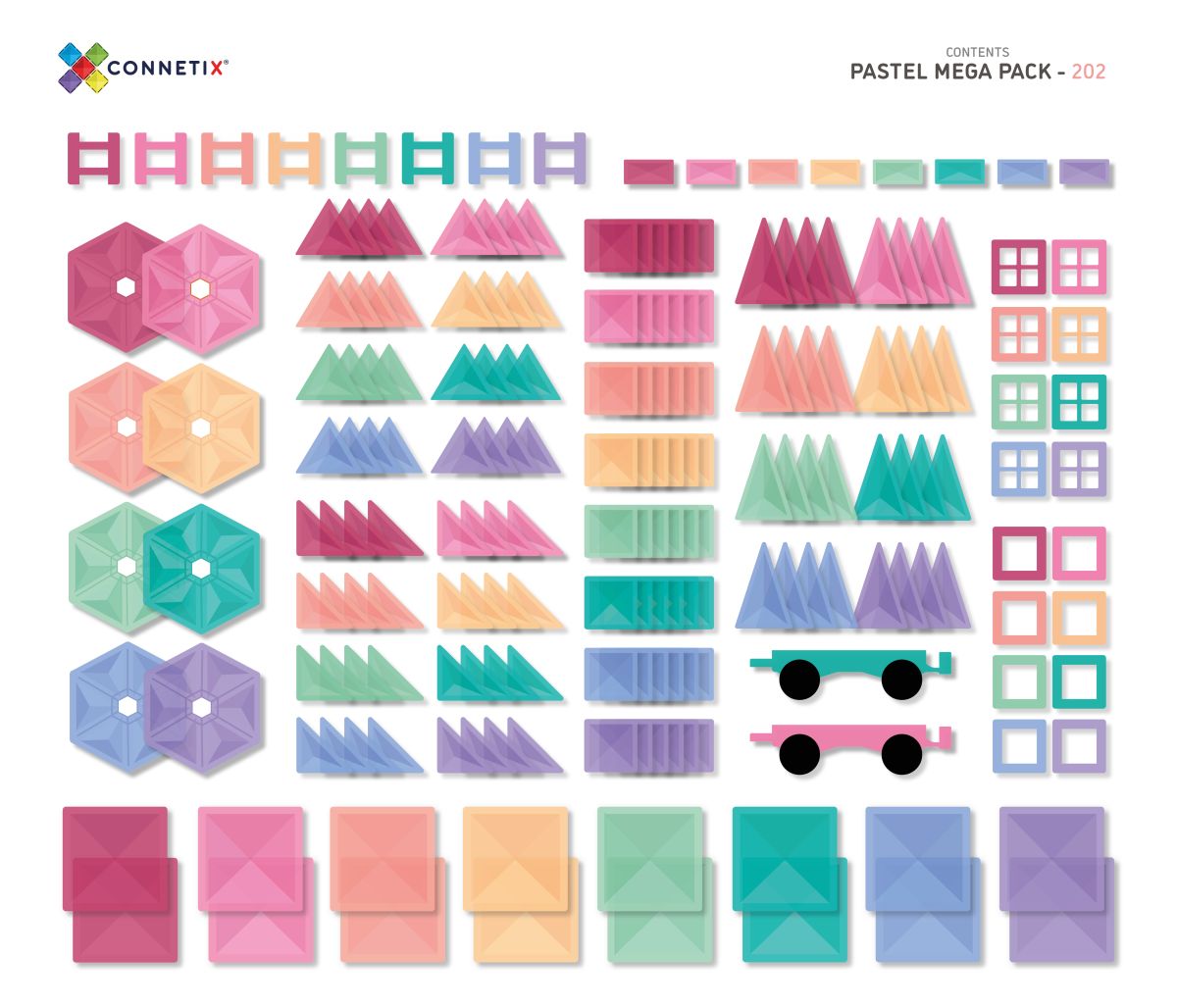 CONNETIX PASTEL Mega Pack Magnetbausteine 202-teilig