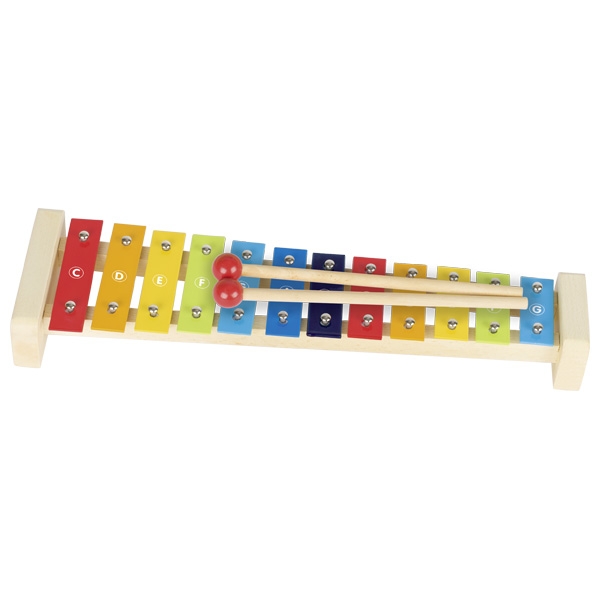 Kinder-Xylophon - 12 Tonplatten mit Notenheft - Goki