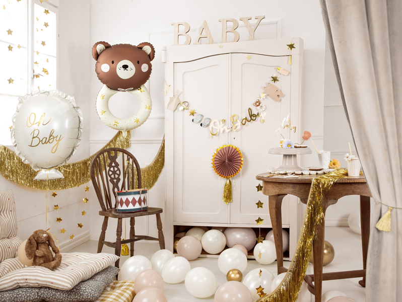 Folienballon Teddybär Rassel, 61x88 cm - Party Deco