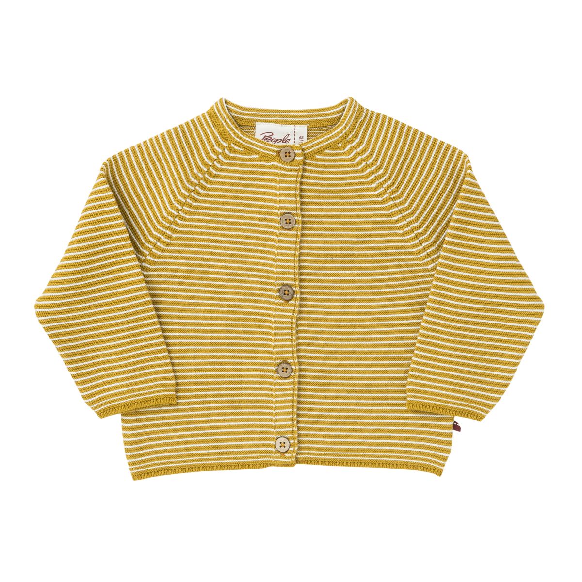 Strick Cardigan senfgelb geringelt - 74-80