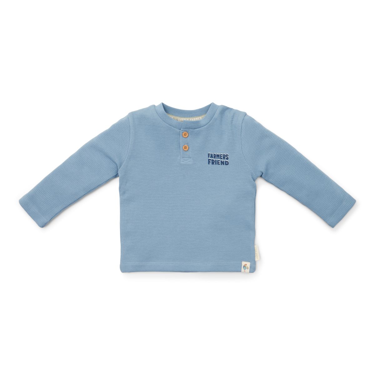 Langarmshirt blau Waffel  - 86