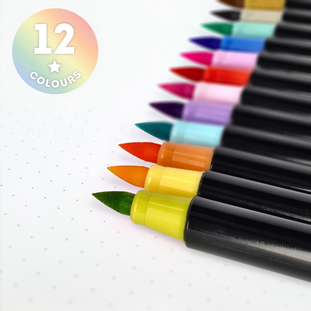 Brush Markers Set mit 12 Pinselstiften Pastel Colours - Legami