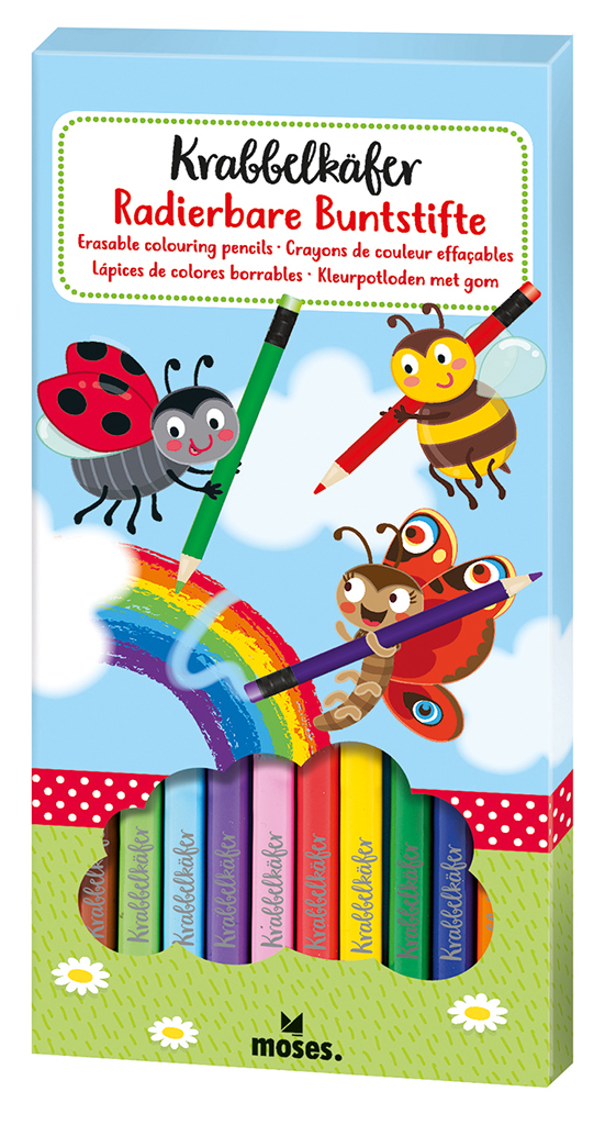 Krabbelkäfer Radierbare Buntstifte (12 Stück) - Moses