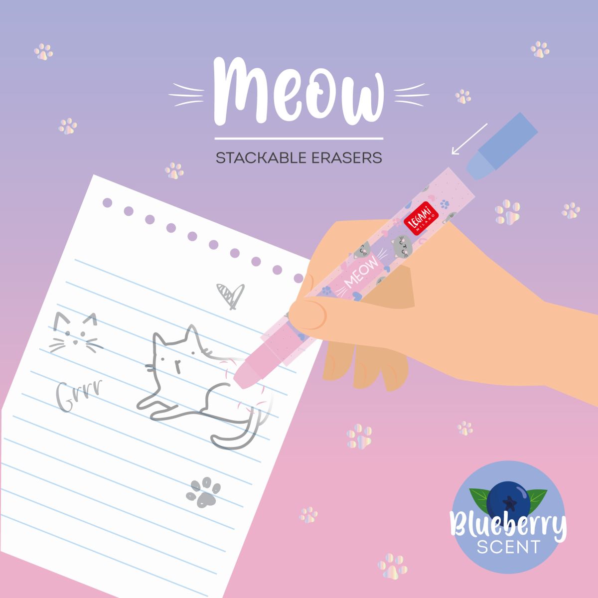 Stapelbare Radiergummis Kitty - Legami