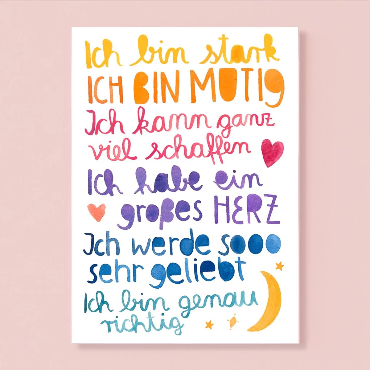 Postkarte "Affirmation" (Ich bin stark...) - Frau Ottilie