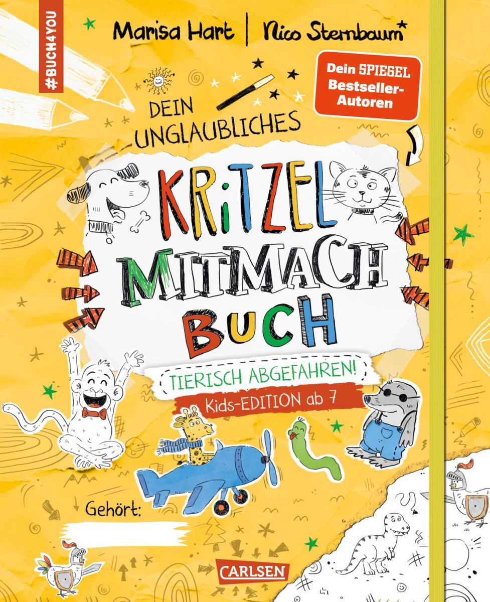 Kritzel Mitmach Buch - Tierisch abgefahren 7+