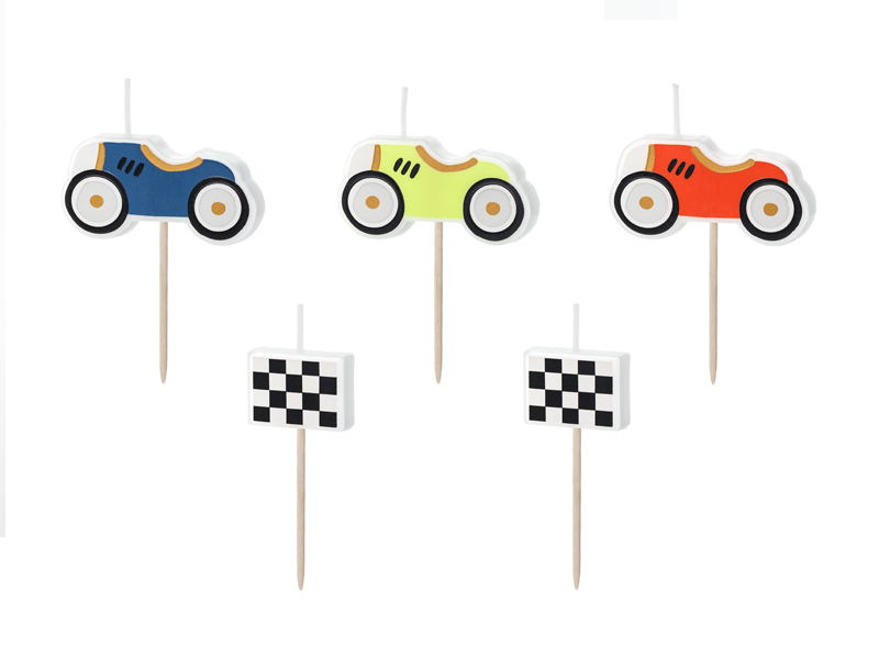 Geburtstagskerzen Rennautos (5 Stk.) - Party Deco