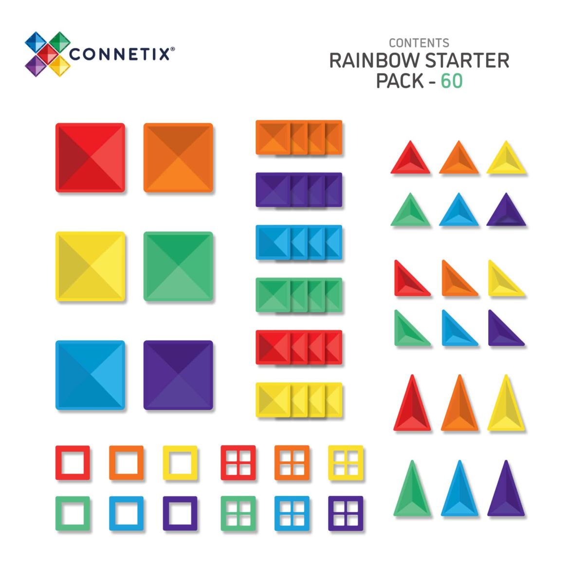 CONNETIX RAINBOW Starter Pack Magnetbausteine 60-teilig
