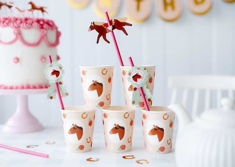 Pappbecher Pferde (6 Stk.) - Party Deco