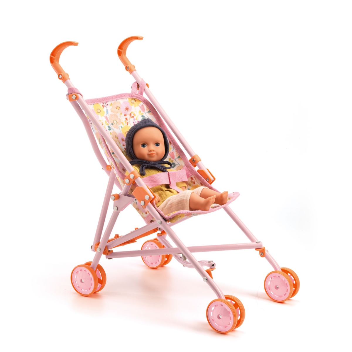 Pomea Puppenwagen - Puppenbuggy Flowers (54 cm) - Djeco