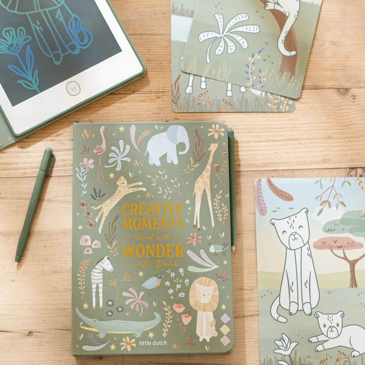 Zeichen-Tablet grün Safari Friends - Little Dutch