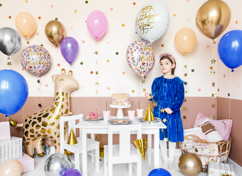 Folienballon Happy Birthday, 45cm, hellrosa - Party Deco