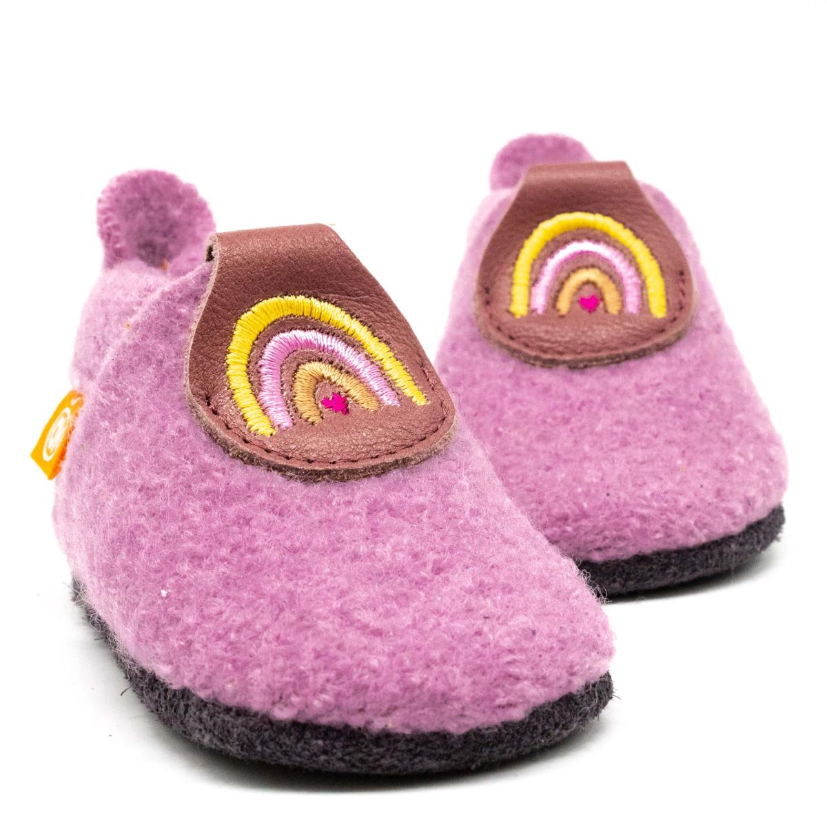 Wolli Krabbelpuschen rose Regenbogen Gr. 20-21