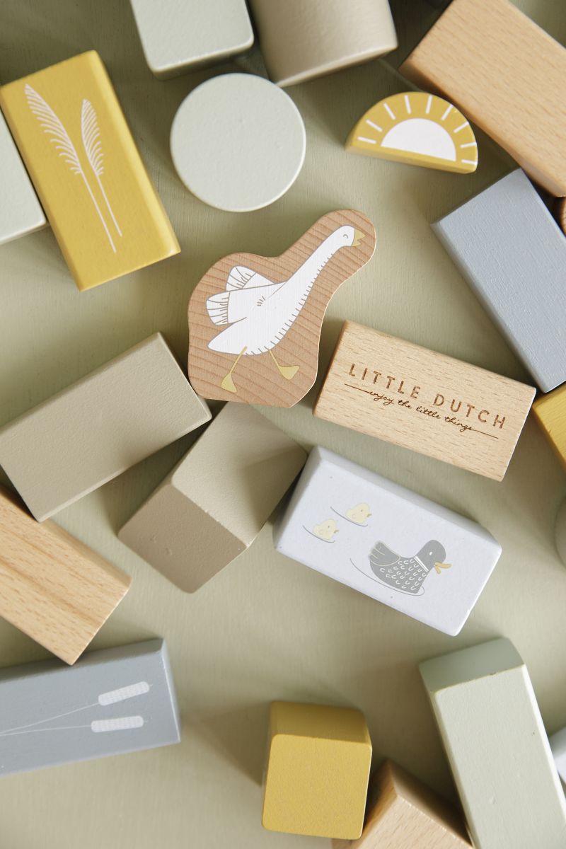 Holz-Bausteine Little Goose blau - Little Dutch