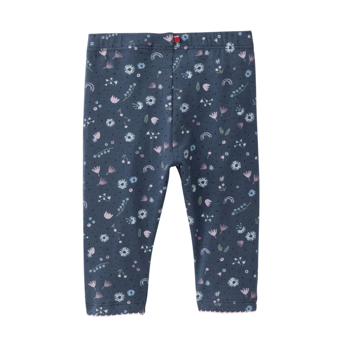 Leggings dunkelblau geblümt GOTS - 86-92