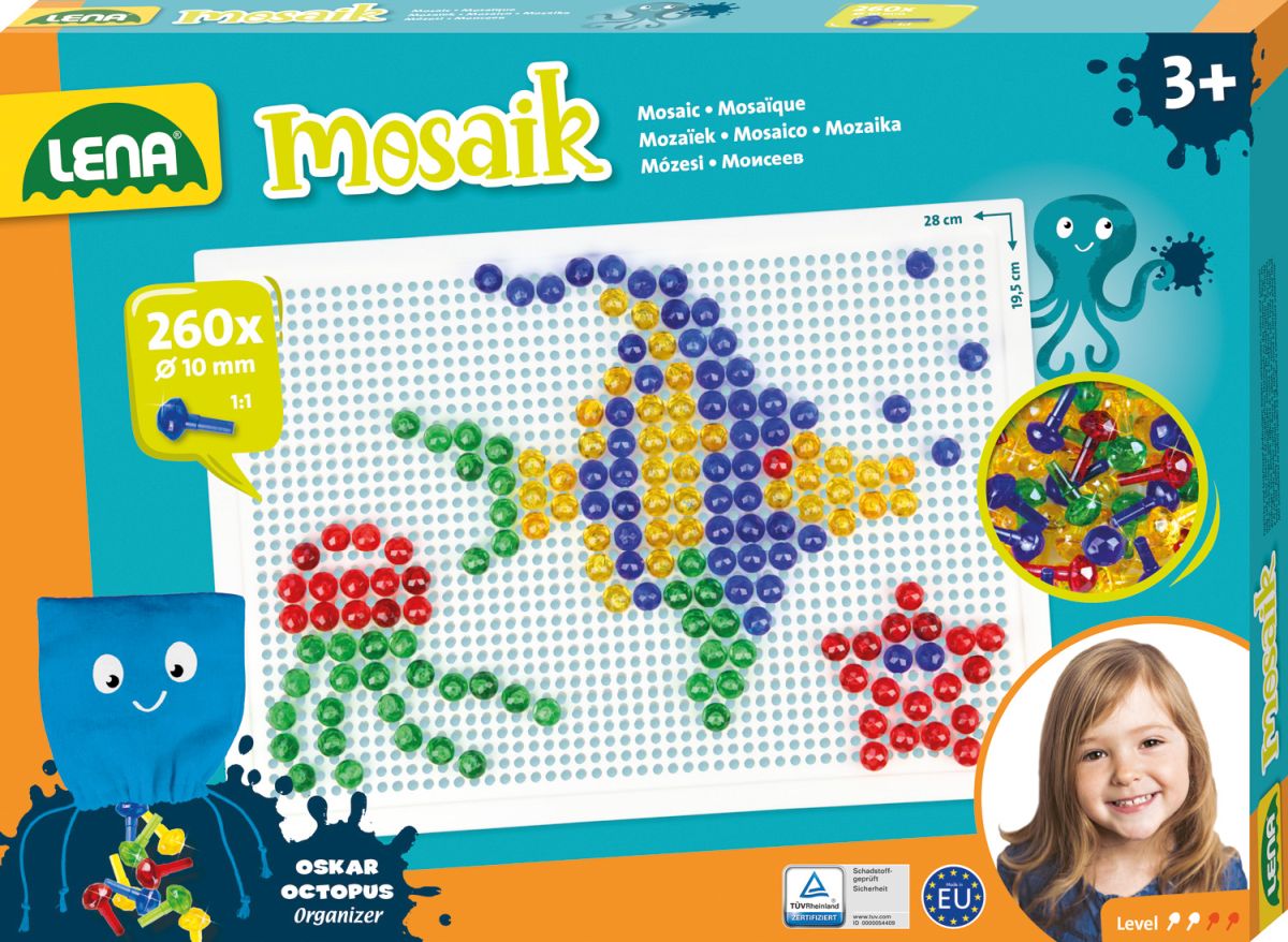 LENA Mosaik Set transparent 10mm (260 Stecker)