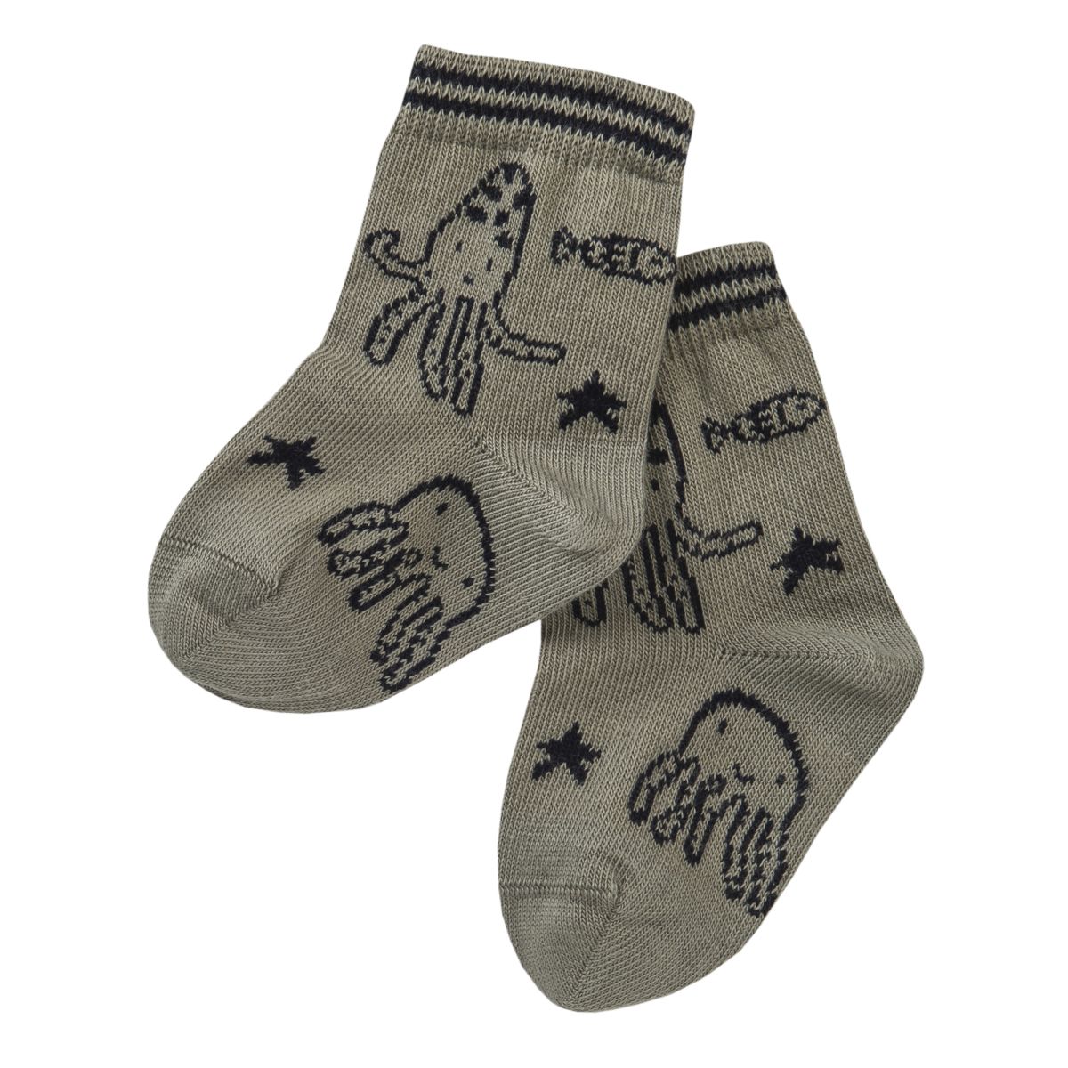 Socken GOTS khaki gemustert 19-22
