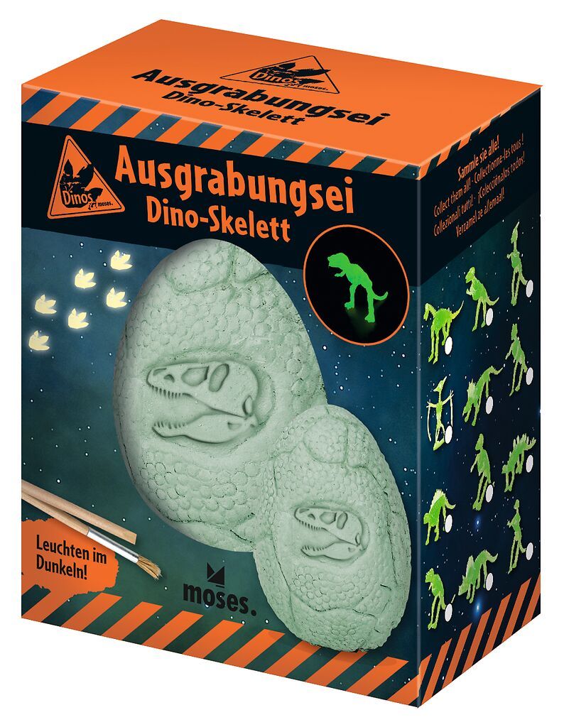 Ausgrabungsei Dino-Skelett (verschiedene Designs, 1 Stück)