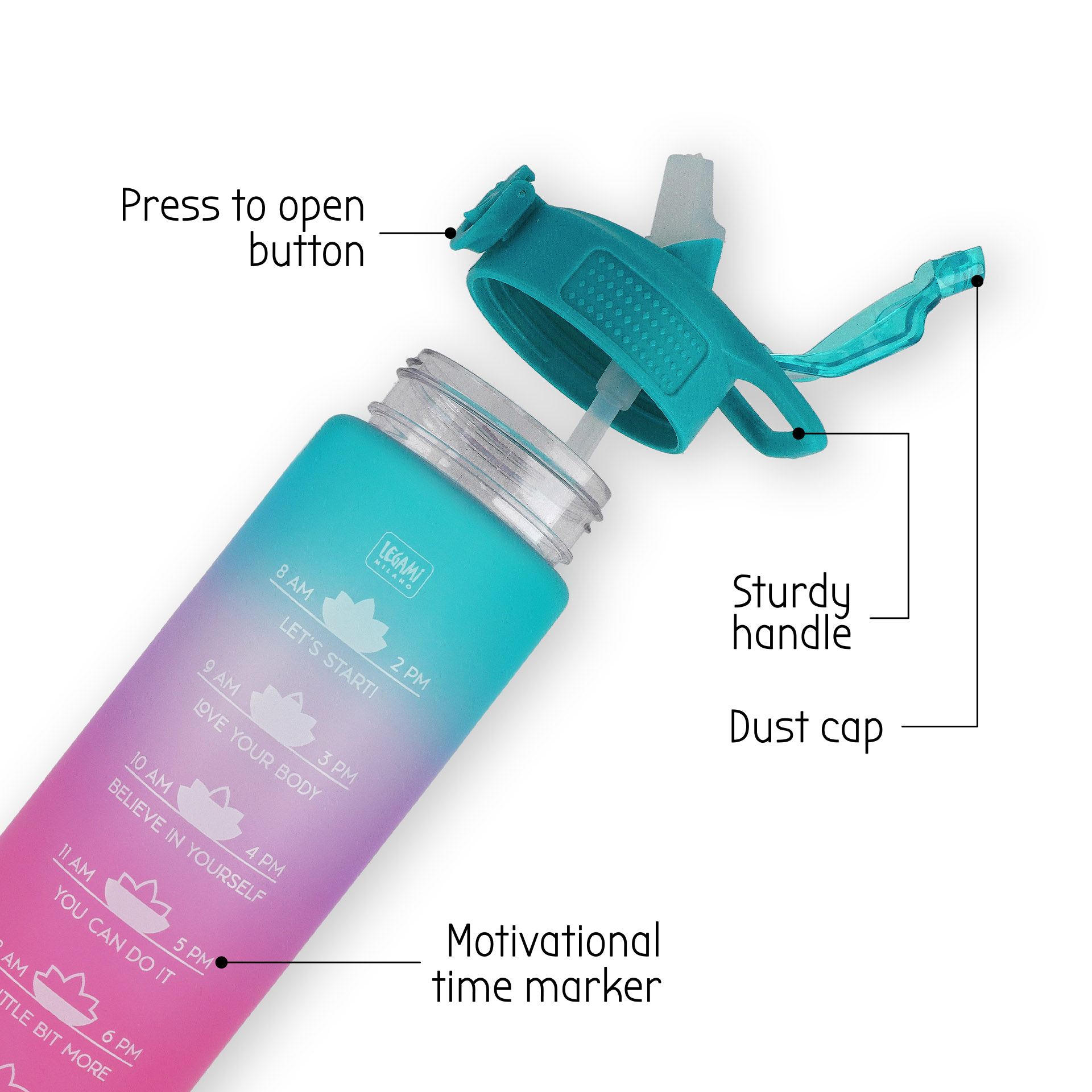 Motivations-Trinkflasche Sunrise Vibes 1L - Legami