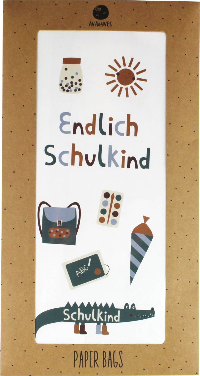 Papiergeschenktüte Adventure "Endlich Schulkind" (1 Stück) - Ava & Yves
